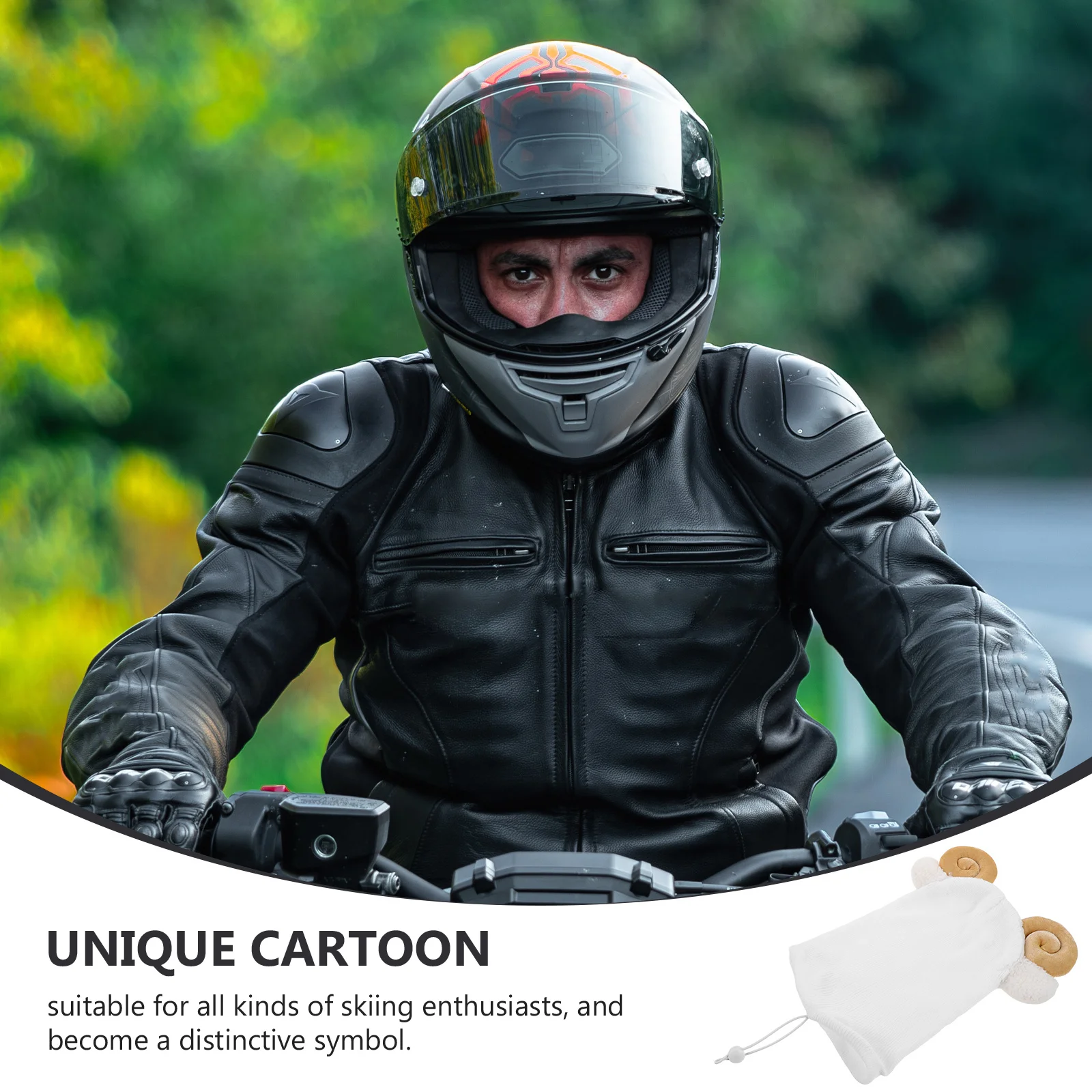 Вязаный лыжный чехол с милым мультяшным рукавом - Фотография_2