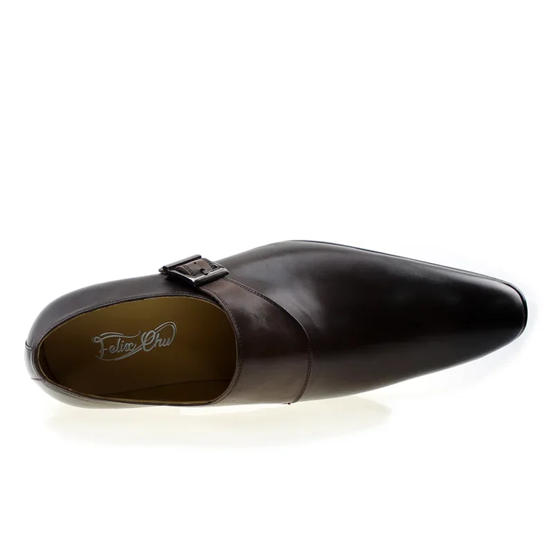 Мужские модельные туфли из натуральной кожи с ремешком-монах - Фотография_5