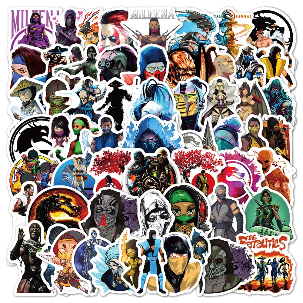 Mortal kombat граффити наклейка
