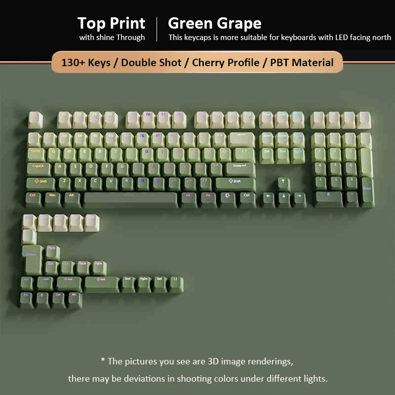 Колпачки клавиш green grape с верхней подсветкой и rgb-подсветкой - Фотография_4