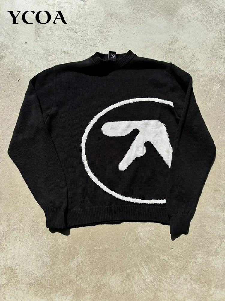 Мужской свитер y2k aphex twin knit