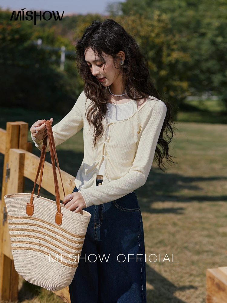 Mishow поддельные два вязаных топа для женщин - Фотография_5