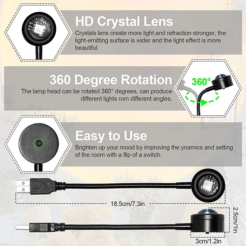 Проекционный usb закат декорация - Фотография_3