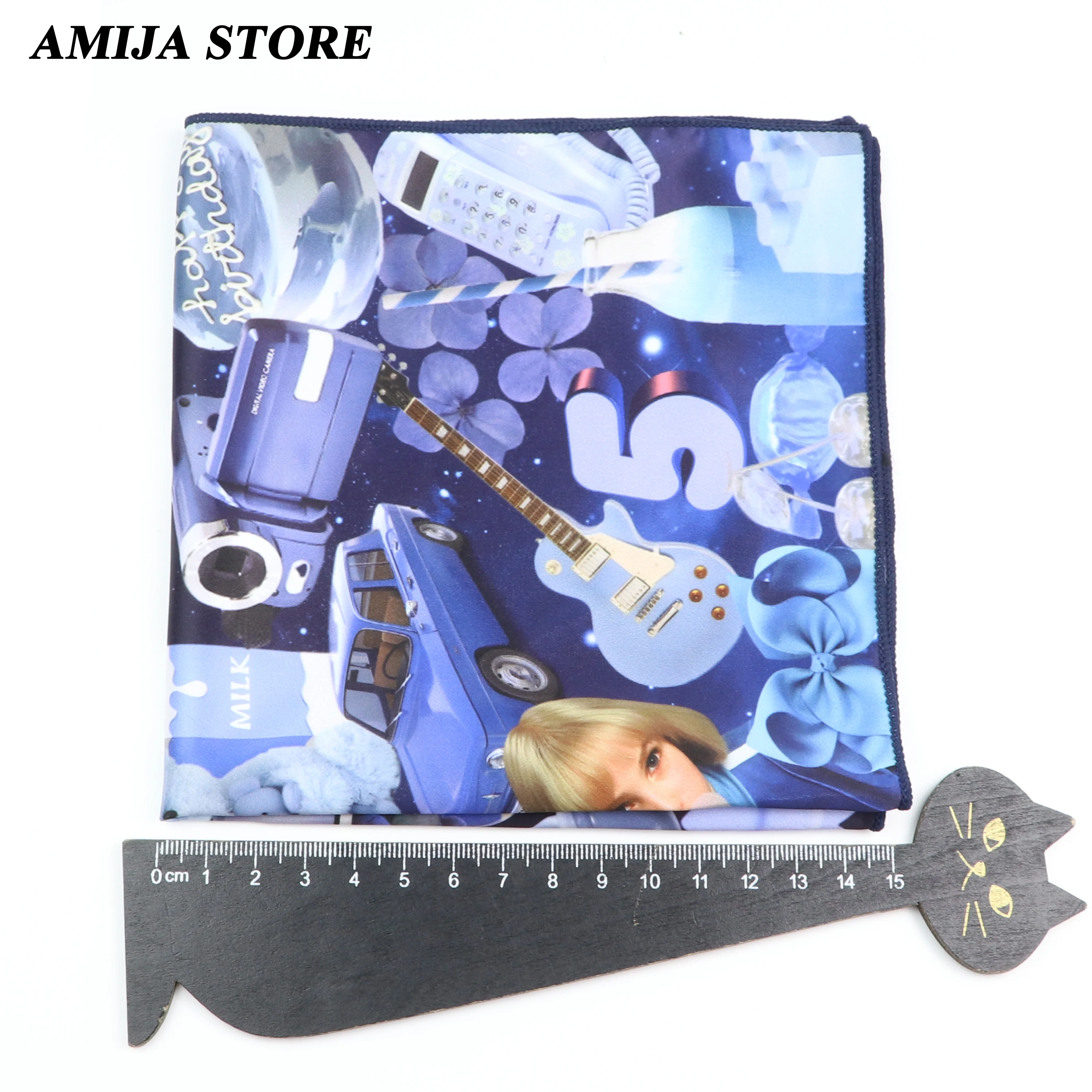 Мужской винтажный платок из искусственного шелка - Фотография_2