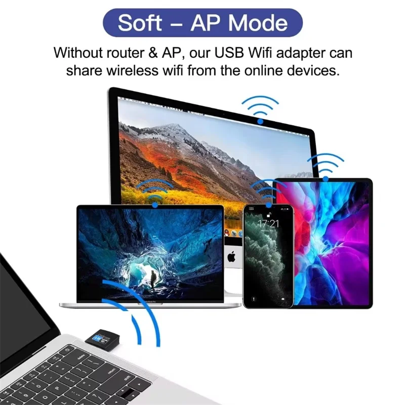 Беспроводной адаптер wi-fi bluetooth 150 мбит/с usb-адаптер 2 - Фотография_4