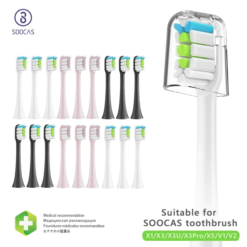 Сменные насадки для xiaomi soocas x3 x5 v1 x3u 5-10 шт. - Фотография_4