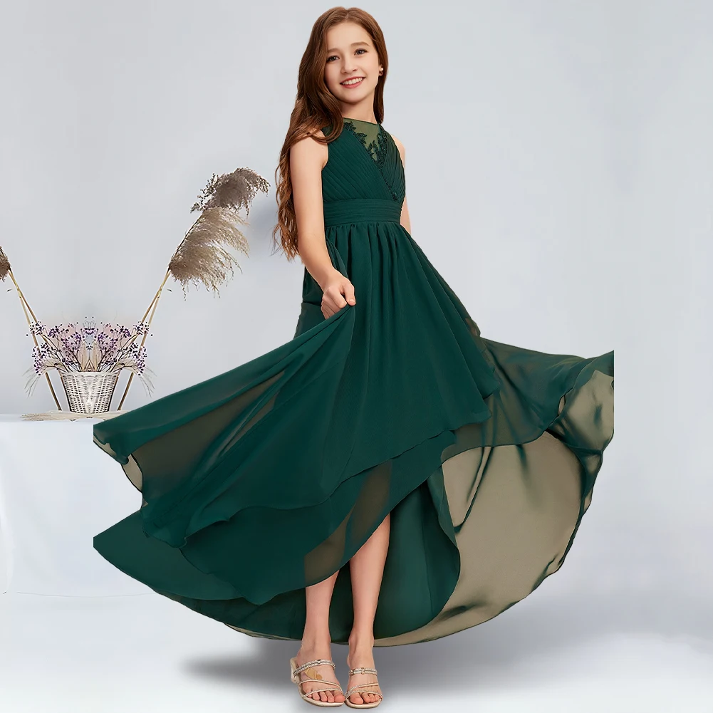 Элегантное кружевное платье трапециевидной формы для подружек невесты