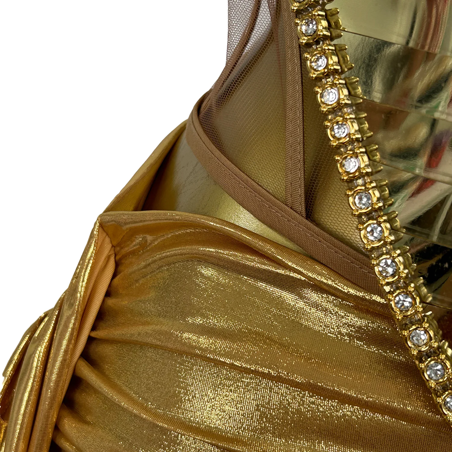 Облегающее платье для выпускного вечера с золотыми линзами - Фотография_6