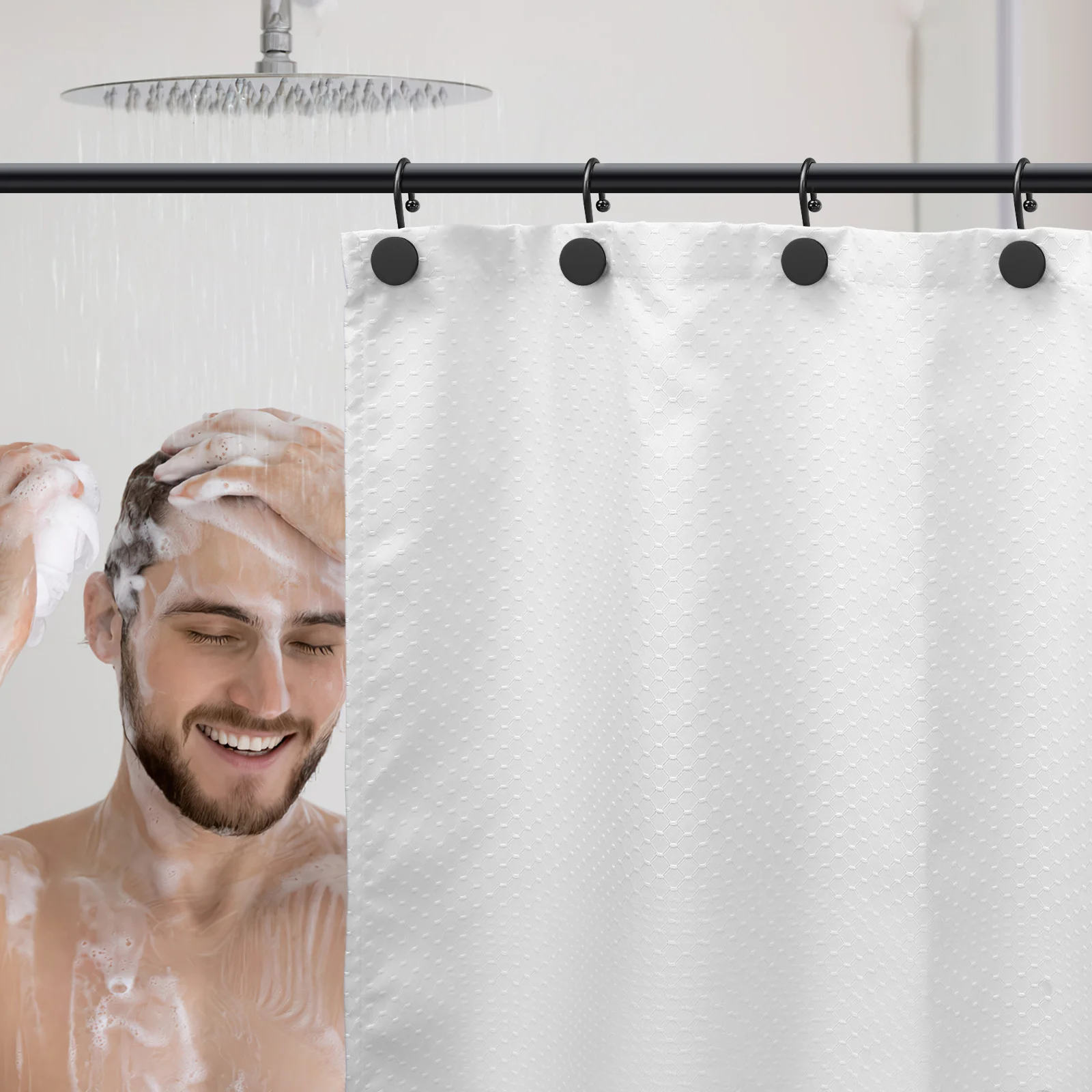 Крючки для занавесок для душа в ванной комнате - Фотография_3