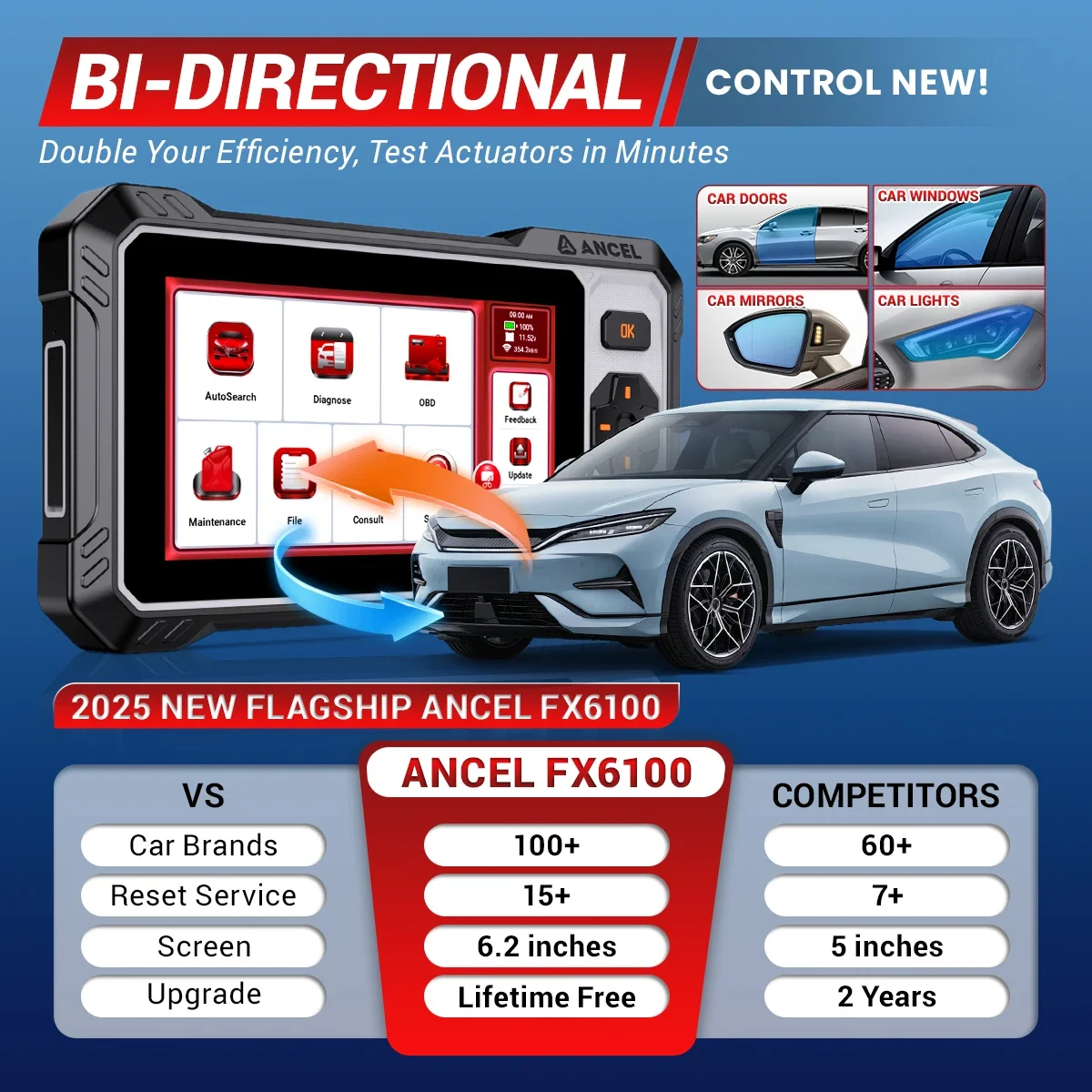 Ancel fx6100 все системы obd2 сканер - Фотография_3