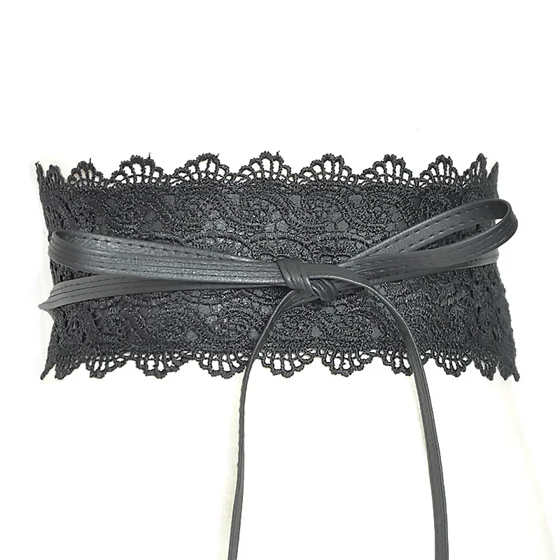 Горячий широкий кружевной корсет с бантом - Фотография_4