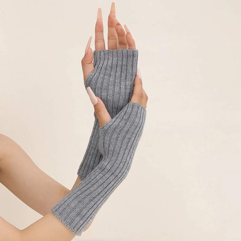 Girls colorful warm knitted arm - Фотография_5