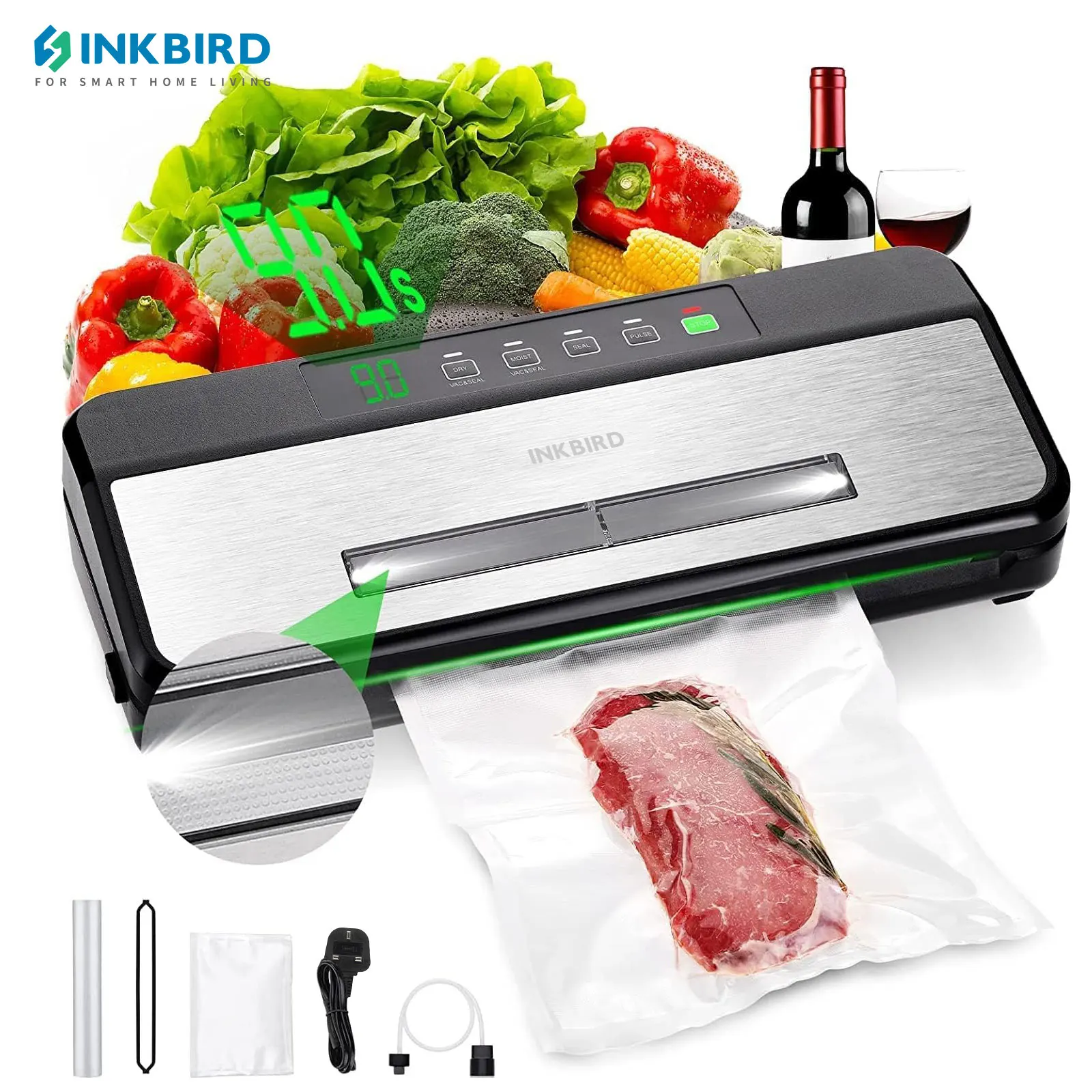 Inkbird 3-й вакуумный упаковщик со стартовым набором -80 кпа