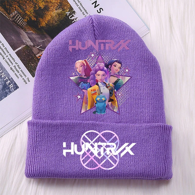 K pop demon hunters вязаные шапки для девочек и мальчиков