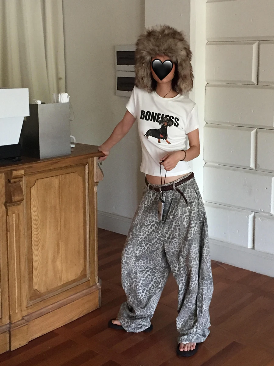 Reddachic женские джинсы с леопардовым принтом бойфренда y2k - Фотография_5