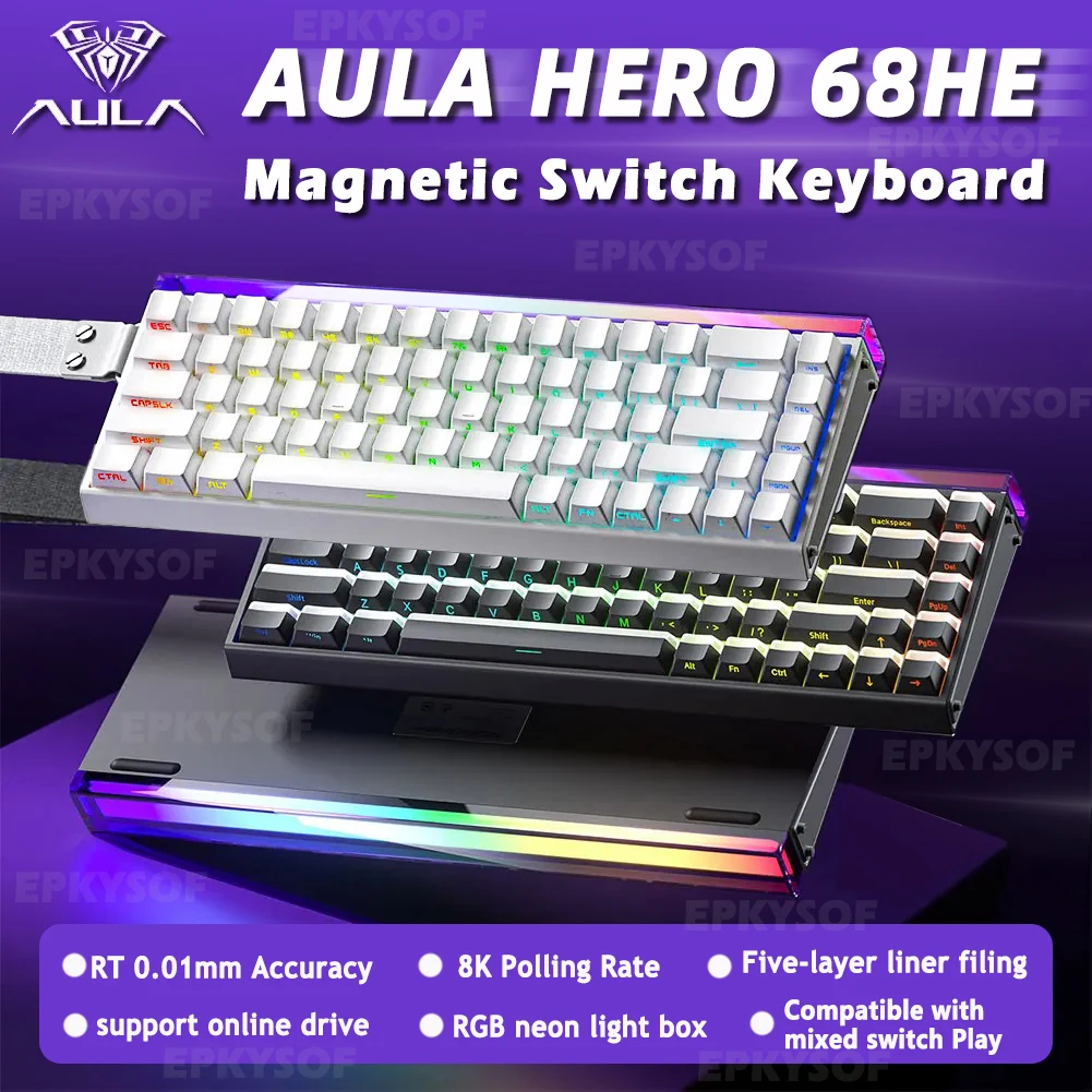 Aula hero 68he клавиатура с магнитным