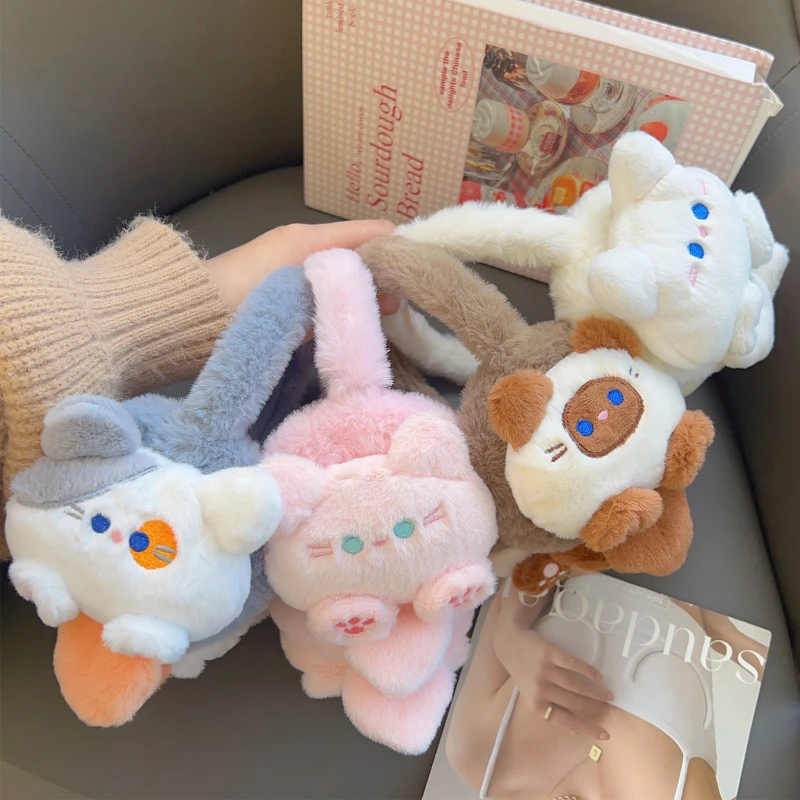 Зимние теплые наушники с мультяшным кроликом для детей и девочек - Фотография_6