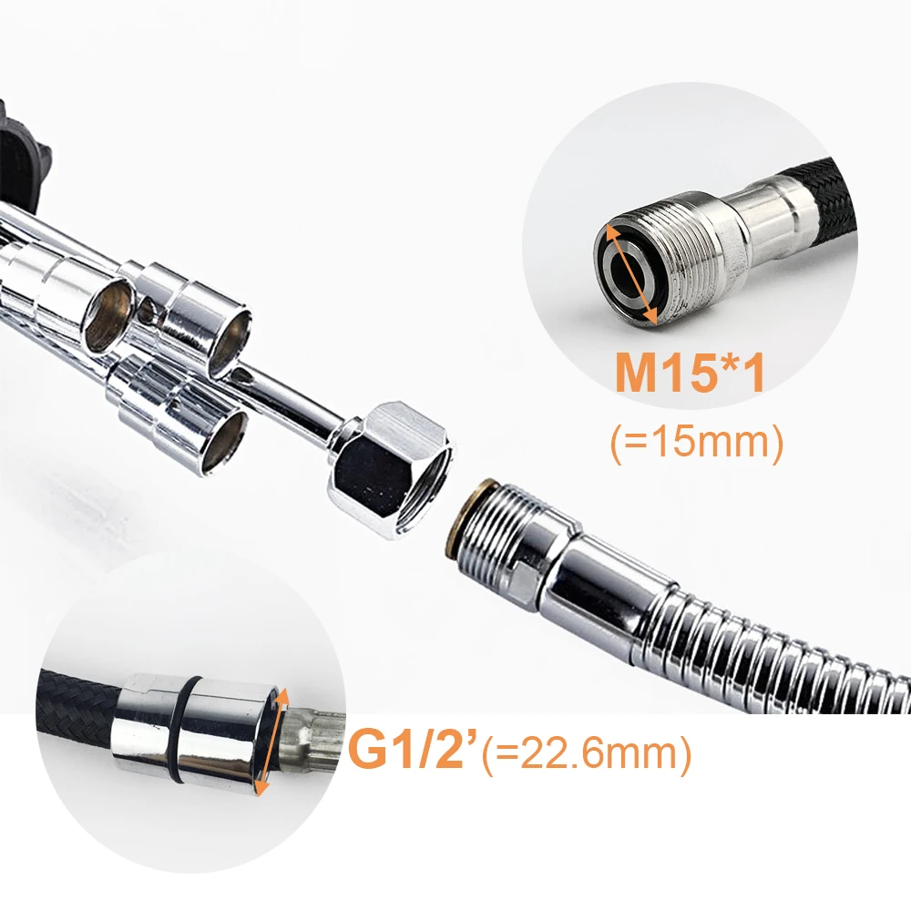 Универсальный шланг для кухонного смесителя с нейлоновой оплеткой - Фотография_2