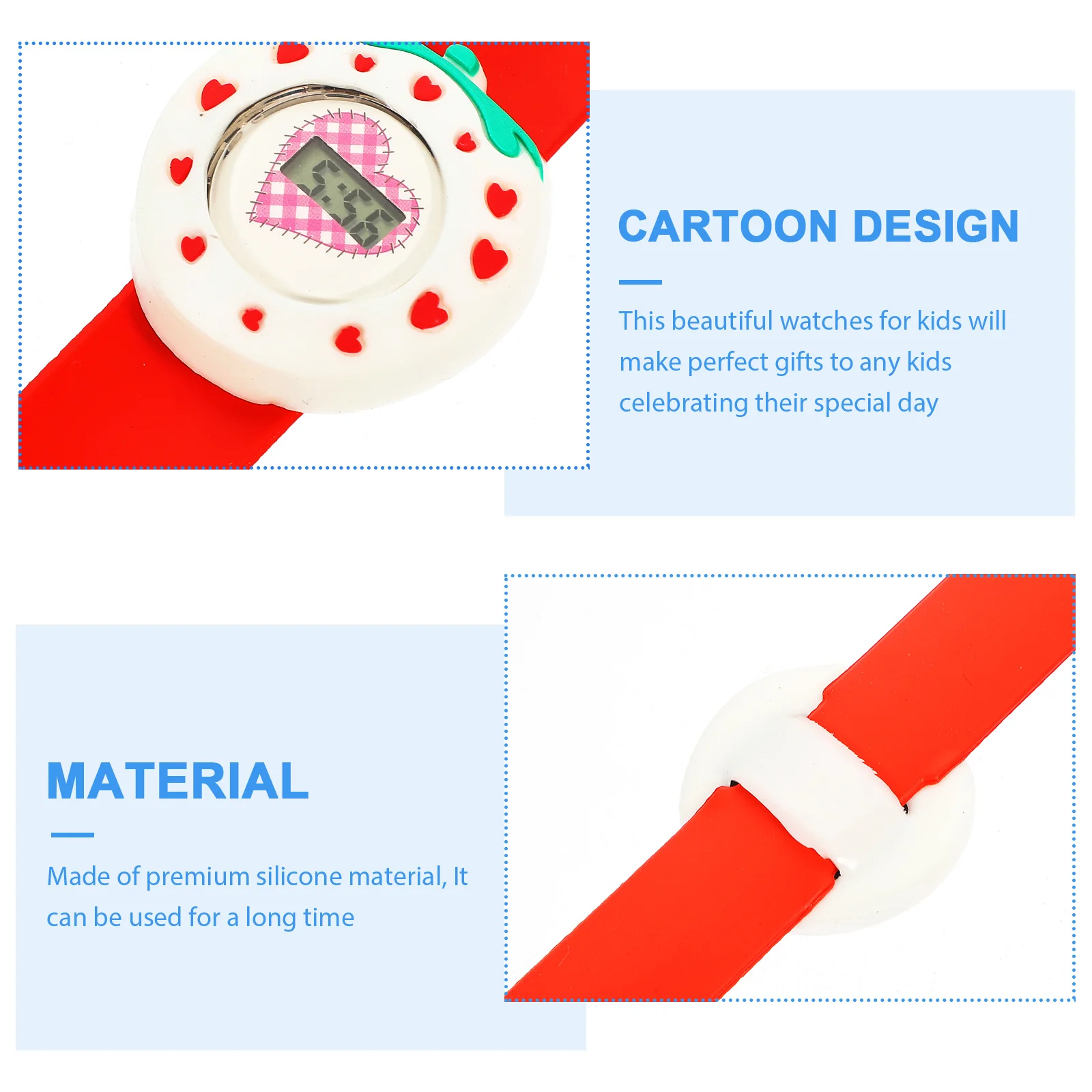 Детские цифровые силиконовые часы с мультяшным рисунком - Фотография_5