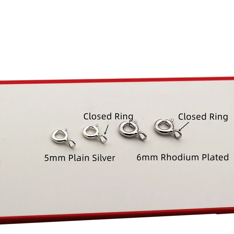 Пружинный крючок из серебра 925 пробы с замкнутым соединительным кольцом - Фотография_2