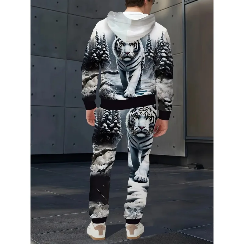 Мужской костюм с принтом животных и тигра - Фотография_4