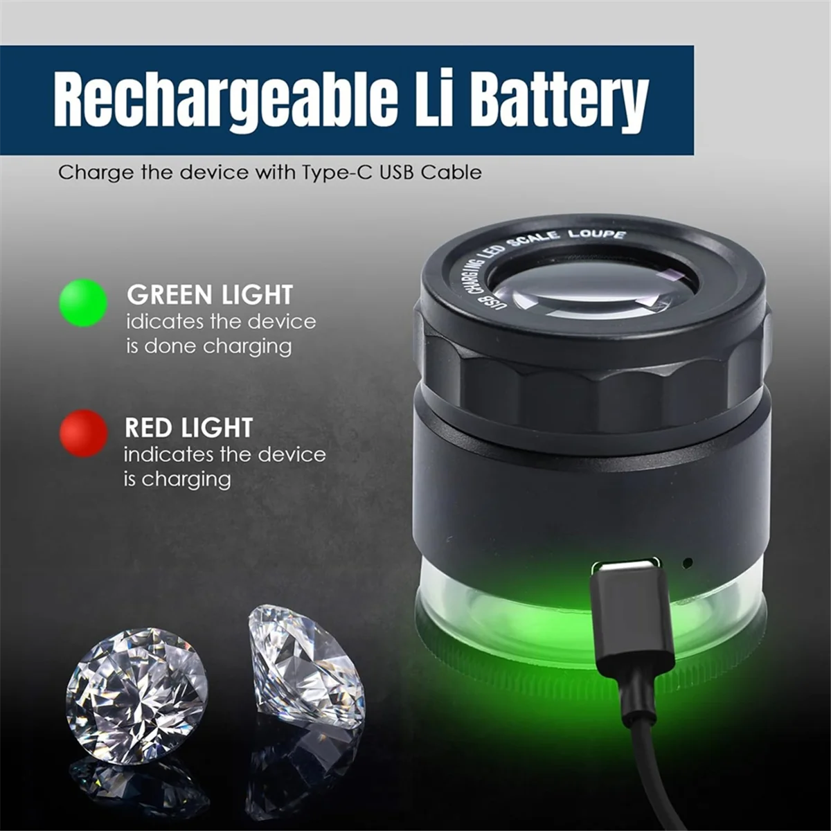 Лупа aa91 10x, перезаряжаемая увеличительная - Фотография_3