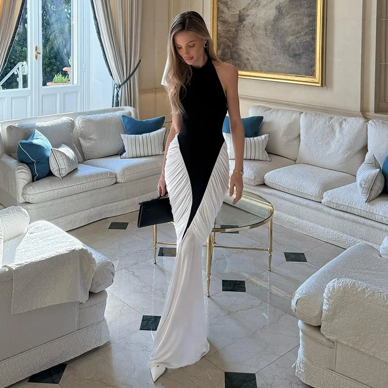 Черно-белое платье русалки для выпускного вечера - Фотография_5