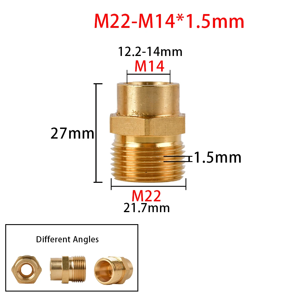 Латунный разъем с резьбой 3/8 дюйма 1/2 дюйма m14 m18 m22 - Фотография_5