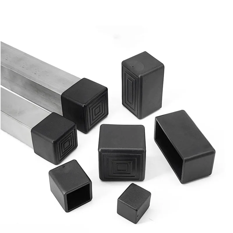 Черные квадратные силиконовые колпачки для ножек стула - Фотография_6