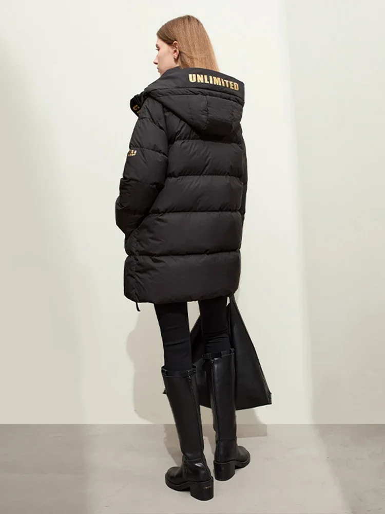 Женское пальто на хлопковом наполнителе с принтом букв amii - Фотография_5