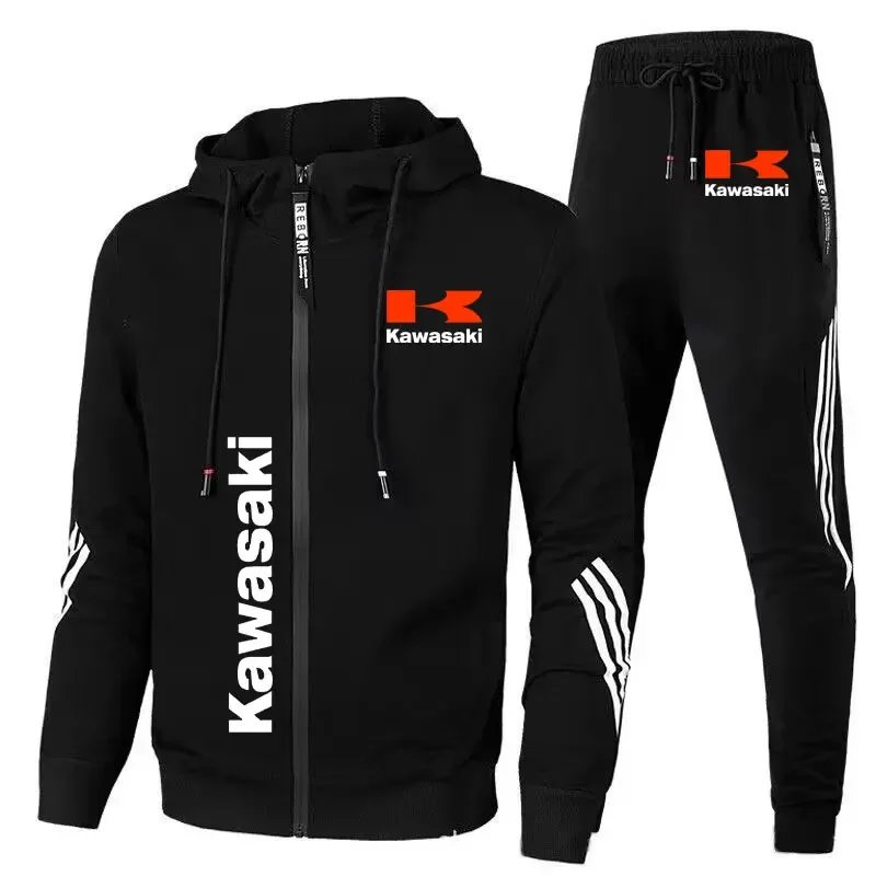 Мужской комплект брюк с капюшоном kawasaki motorcycle racing team - Фотография_3