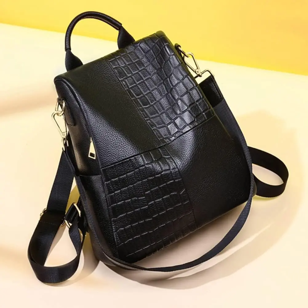 Кожаный женский рюкзак с защитой от кражи - Фотография_5