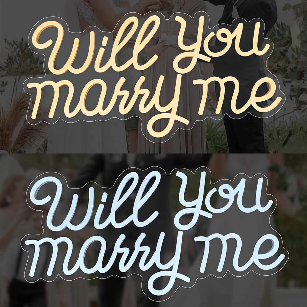 Светодиодная неоновая вывеска «will you marry me» - Фотография_3