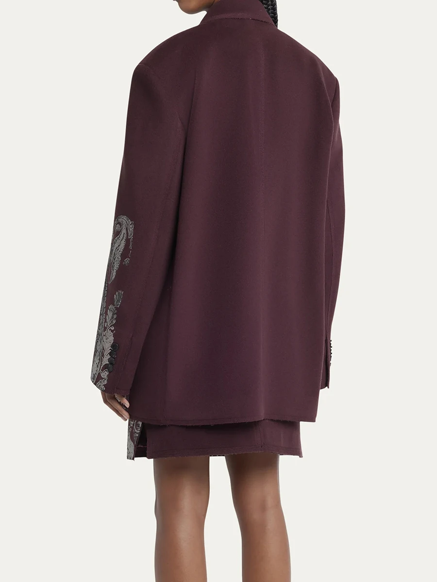 Twotwinstyle бордовые блейзеры с принтом для женщин - Фотография_2