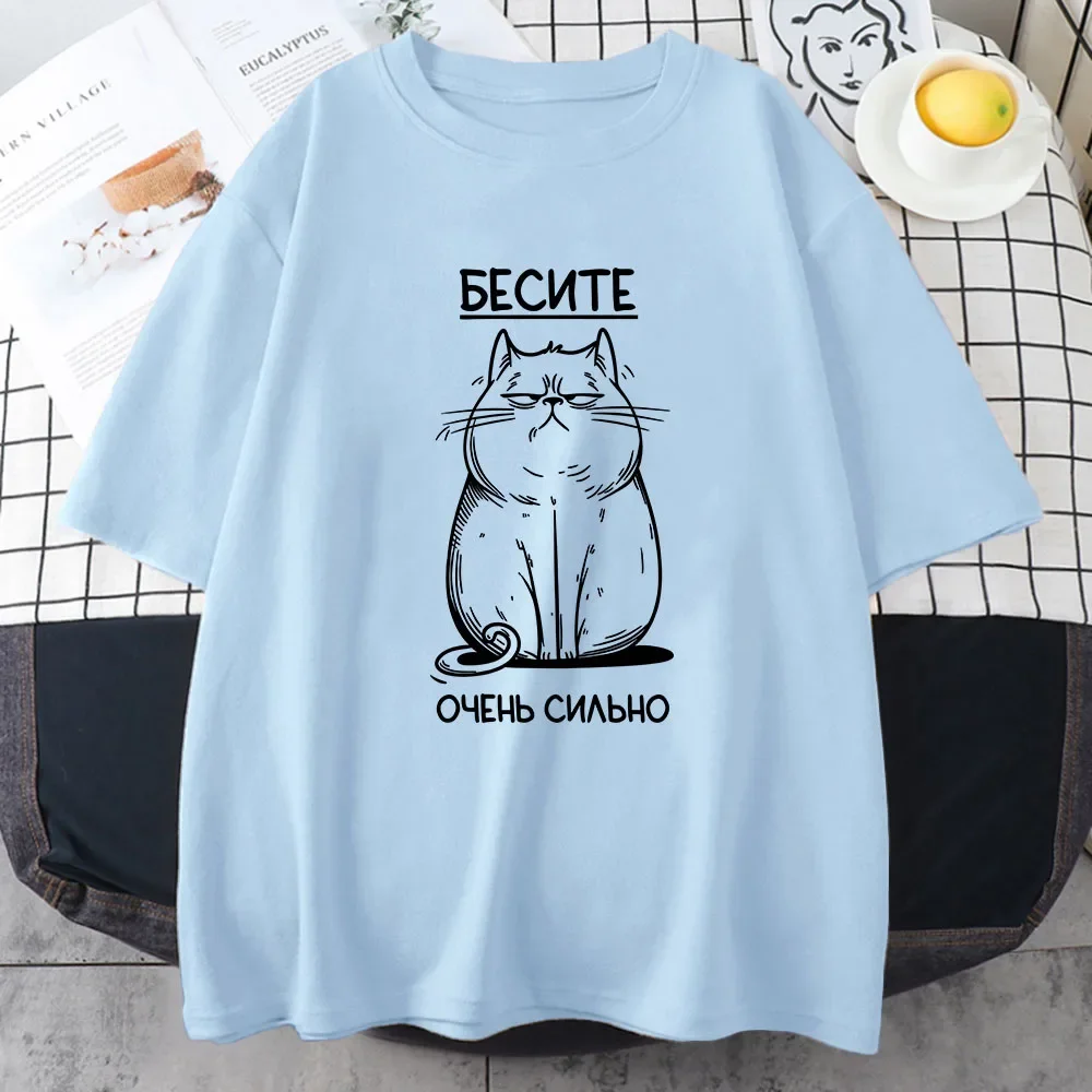 Футболка с забавным рисунком бесите cat - Фотография_3
