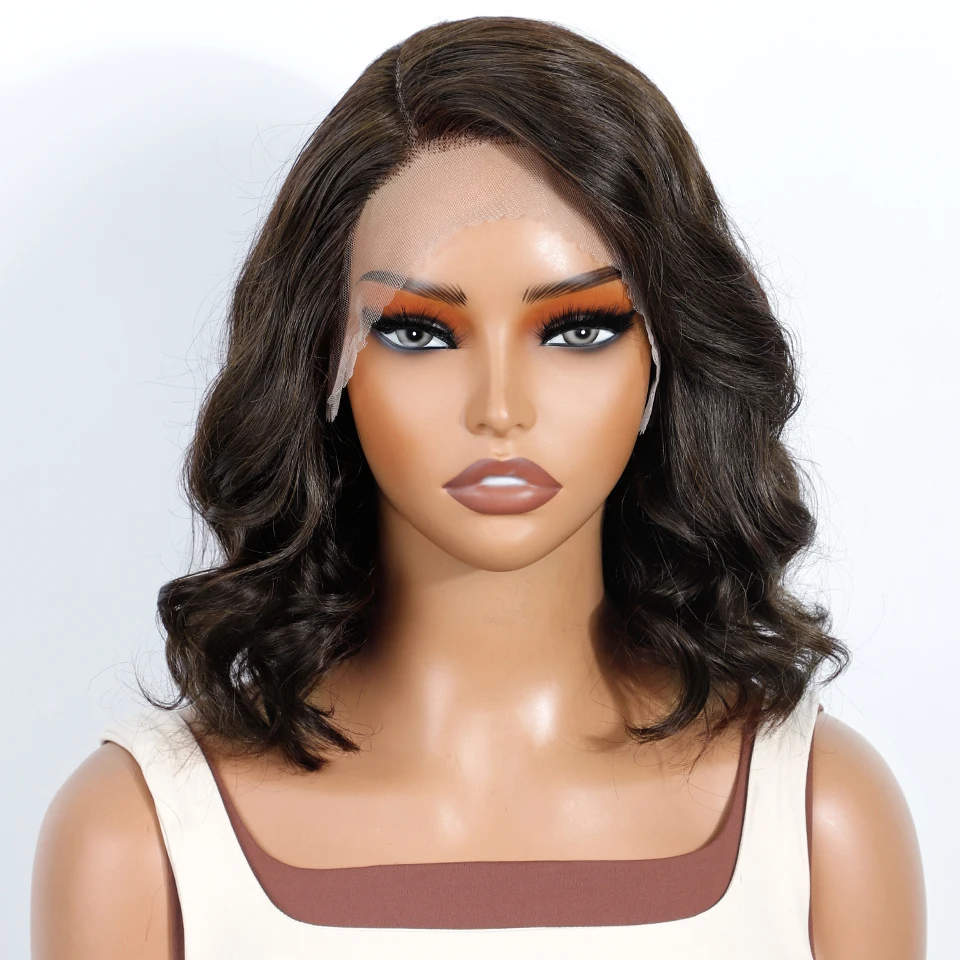 Гладкие короткие парики из натуральных волос bodywave bob для женщин - Фотография_2