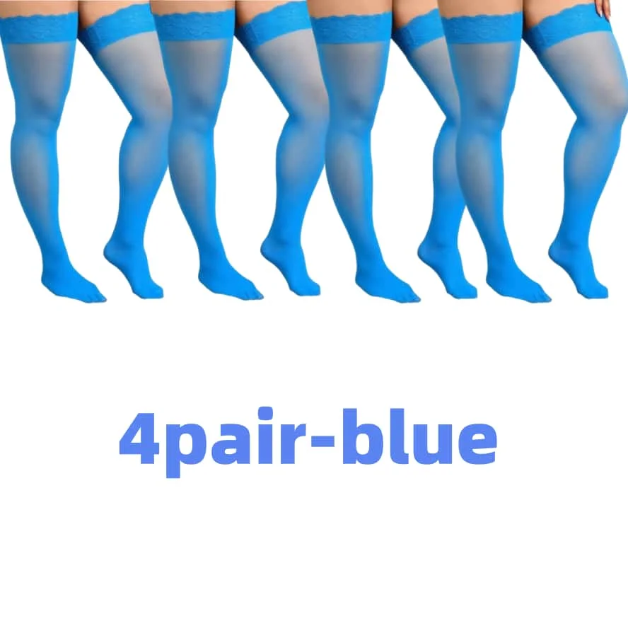 Эластичные кружевные чулки выше колена - Фотография_3