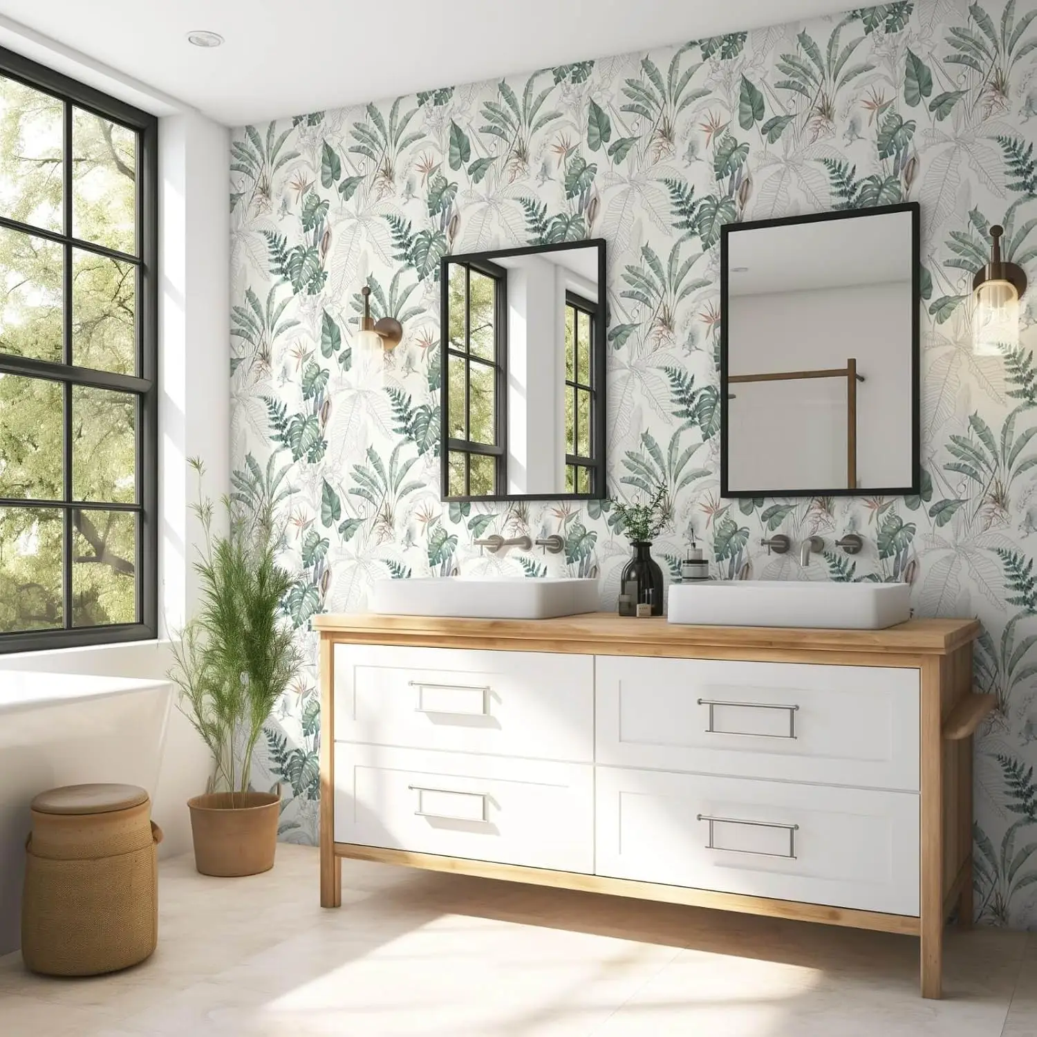 Обои с тропическими пальмовыми листьями - Фотография_4