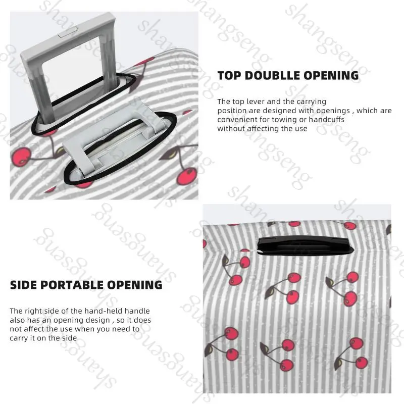 Дорожный чемодан с милым мультяшным вишневым узором - Фотография_4