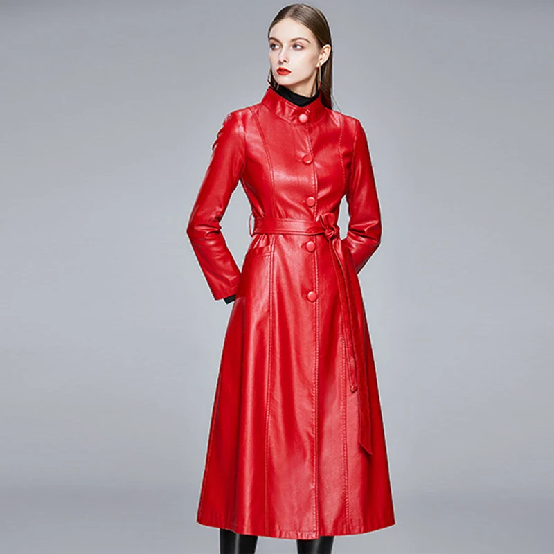 Zaroy женская кожаная длинная куртка - Фотография_6