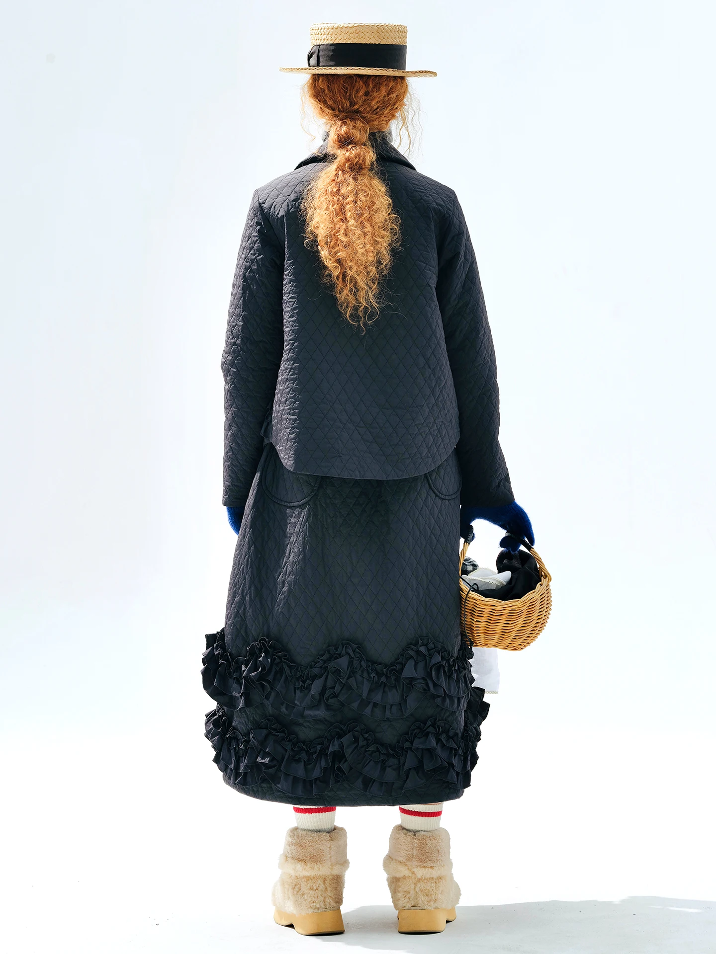 Женская хлопковая куртка с круглым вырезом — зимний стиль imakokoni 2025 - Фотография_3