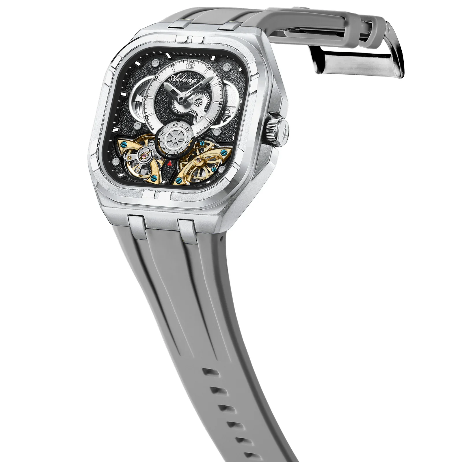 2026 роскошные мужские автоматические часы со скелетом и турбийоном - Фотография_4