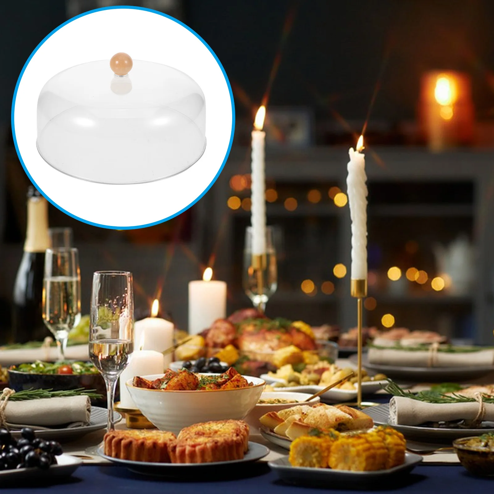 23 см прозрачная акриловая крышка для еды - Фотография_6