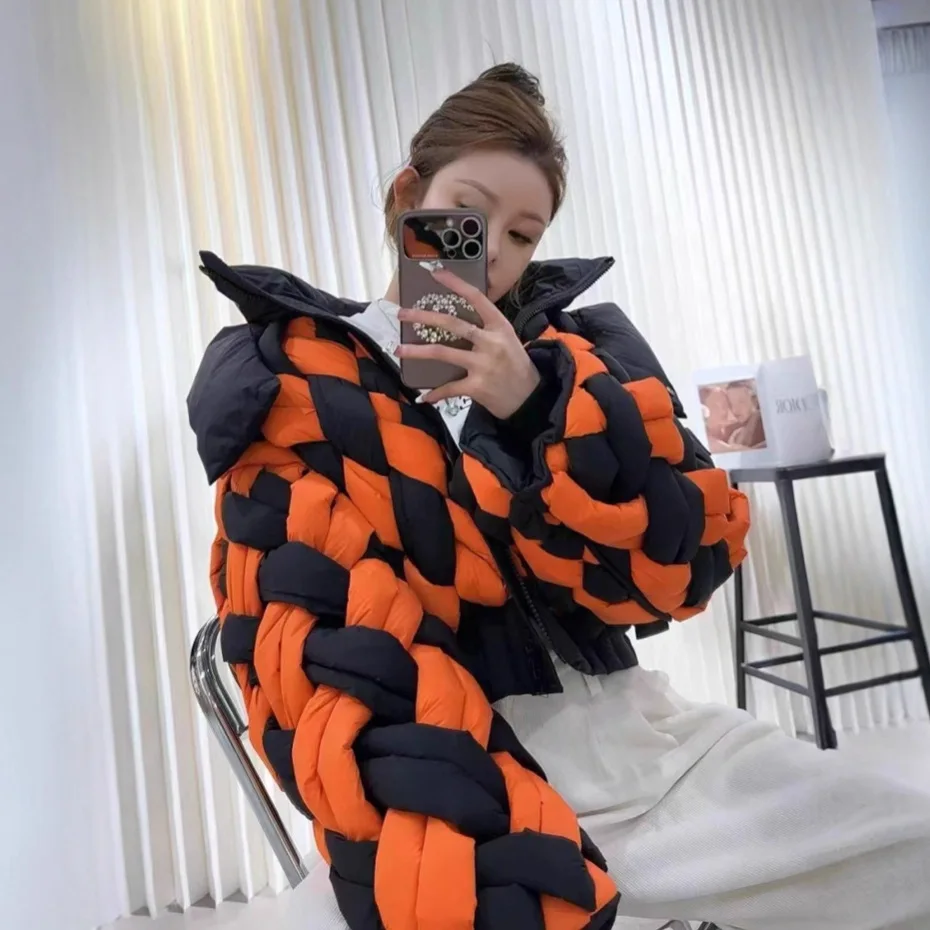 Года, зимняя лоскутная куртка на 90% белом утином пуху - Фотография_3