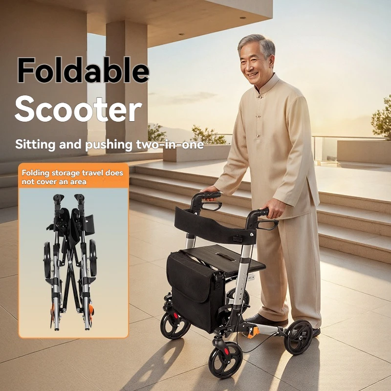 Складной прогулочный самокат с регулируемой высотой для пожилых людей - Фотография_5