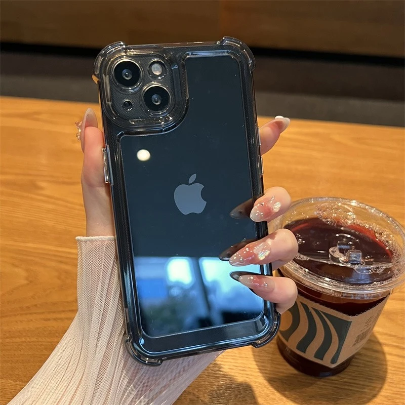 Роскошный противоударный прозрачный чехол для iphone 15 - Фотография_4
