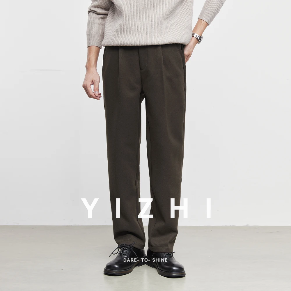 Модные мужские повседневные брюки из утепленной шерсти - Фотография_4