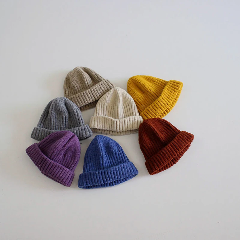 Зимняя теплая детская вязаная шерстяная шапка для детей 2-6 лет - Фотография_5