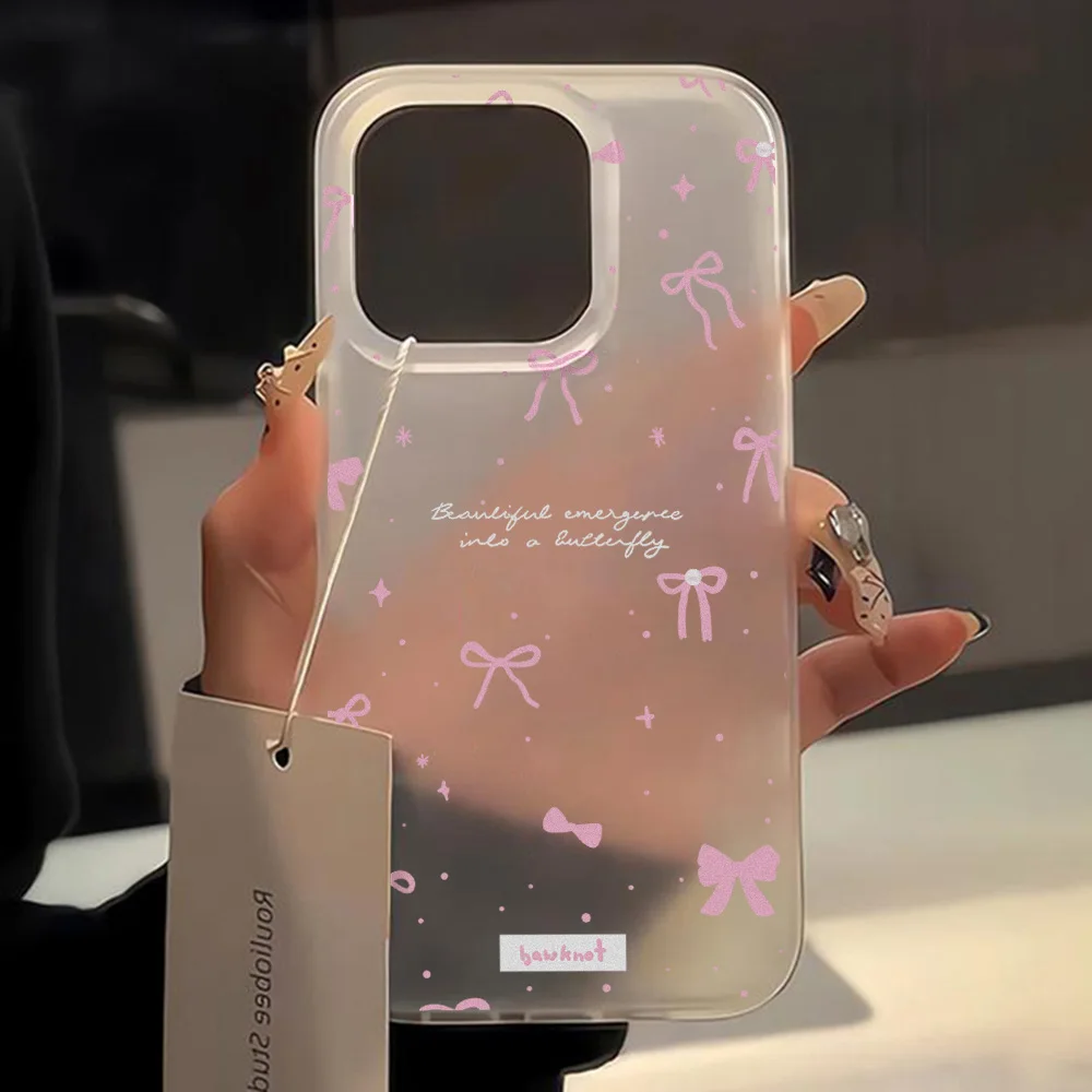 Прозрачный чехол для телефона с розовым цветком для iphone 16 - Фотография_5