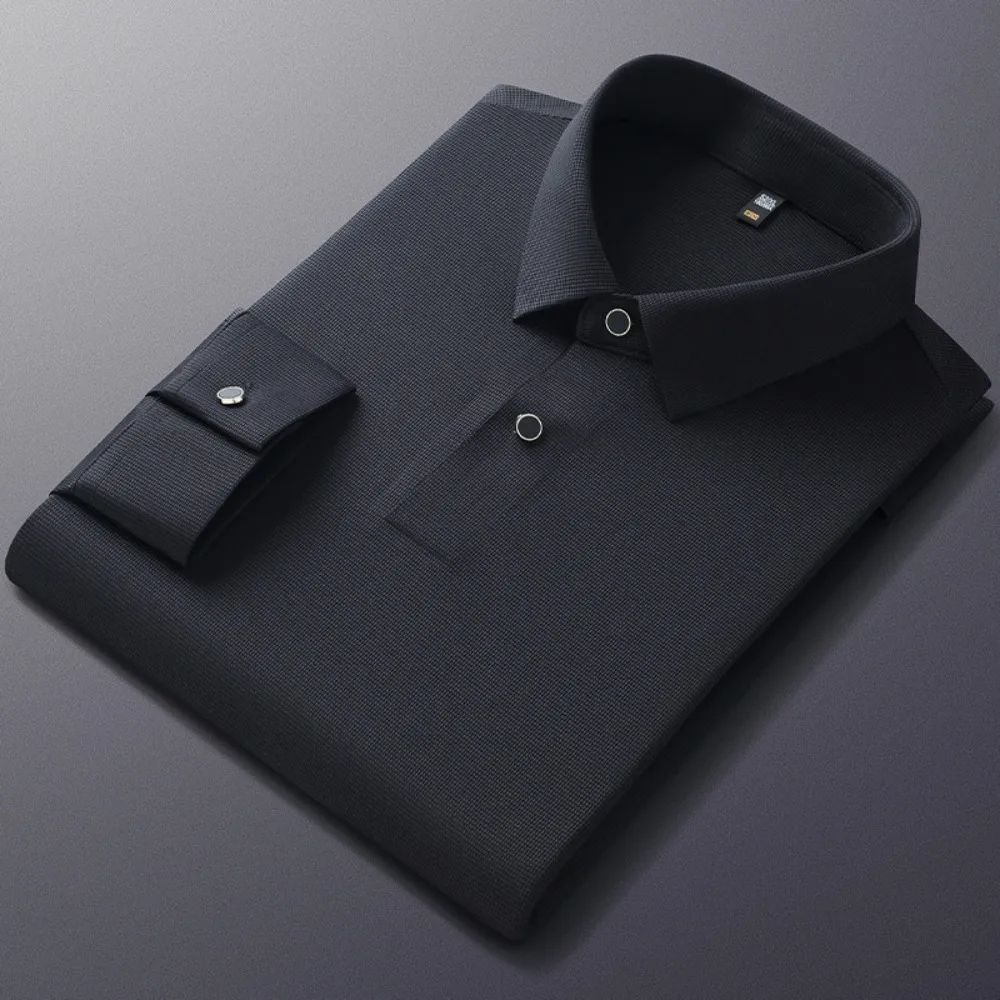 Персонализированная бесшовная эластичная мужская рубашка поло - Фотография_3